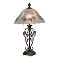 thumbnail image 1 of Dale Tiffany Hand Painted Purple Flower Table Lamp, 1 of 1
