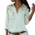 thumbnail image 3 of Blouse Boutonnée pour Femmes Manches Longues Col Rabattu Chemise Ample Imprimée Élégante, 3 of 5