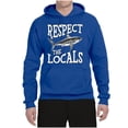 thumbnail image 2 of Wild Bobby Respect The Locals Save Our Oceans Shark Animal Lover Unisex Graphic Hoodie Sweatshirt, Royal, Medium, 2 of 6