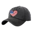 thumbnail image 2 of Siminsem Vintage Distressed Cotton Dad Hat American Flag Baseball Cap USA Adjustable 4th of July Patriotic Hat for Men Women Retro Washed Unstructured Summer Cap, Black, A, 2 of 4