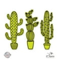 thumbnail image 1 of Green Cacti Set of 3 - 9" each Vinyl Stickers Waterproof Decals, 1 of 1