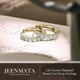 thumbnail image 3 of JeenMata Lab Grown Diamond Hoop Earrings - Round Cut Classic Hoop Earrings for Everyday Jewelry - Yellow Gold Plating, 3 of 10