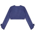 thumbnail image 5 of YONGHS Kids Girls Long Sleeve Stain Bolero Shrugs Lace-up Cardigan Wedding Bridesmaid Dress Cover Up Navy Blue 10, 5 of 7