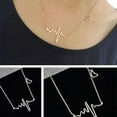 thumbnail image 2 of UDIYO Women Creative Heartbeat Rhythm Pattern Necklace Heart Shape Dangling Jewelry, 2 of 7