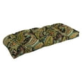 thumbnail image 3 of Blazing Needles 42-inch Rounded Back Tufted Outdoor Loveseat/Bench Cushion Balmoral Garden, 3 of 5