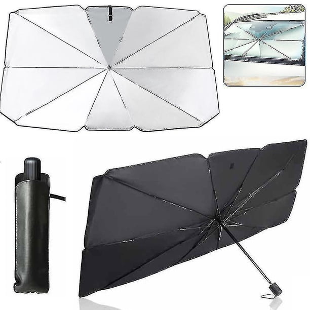 2024 New Car Sunshade Windshield Sun Shade, Titanium Silver Cloth Foldable Windshield Sun Shade Umbrella