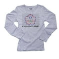 thumbnail image 1 of Chinese Taipei Baseball Classic - World Vintage Bats Flag Women's Long Sleeve Grey T-Shirt, 1 of 2