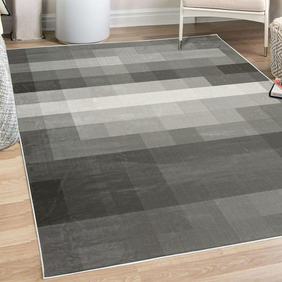 Palette Decorative Rug, Abstract Vortex Swirls and Shapes Pattern Vibrant Pastel Color Gradients, Quality Carpet for Bedroom Dorm and Living Room, 6 Sizes, Charcoal Grey, by Ambesonne
