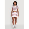 thumbnail image 2 of Womens Daisy Classic Fit Striped Cropped Polo Shirt, 2 of 5