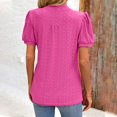 thumbnail image 5 of Annhoo Summer Puff Short Sleeve Shirts for Women Eyelet Tops V Neck Tunic Blouse Fashion Breathable Tunics, 5 of 7