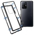 thumbnail image 1 of For Xiaomi 11t/11t Pro Magnetic Closure Phone Case Metal Bumper + Double-sided Tempered Glass Cover, 1 of 5