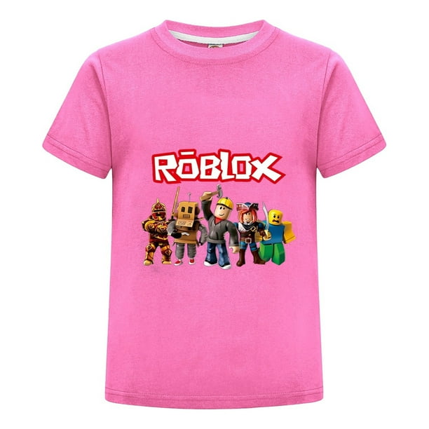 Ropa Infantil para Niño con Diseño de Roblox, Camiseta Gamer Estampada de Algodón, Playera Casual para Regalo