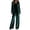 Green, variant on Summer 2 Piece Sets,Women Velvet Pajama Set Casual Long Sleeve Round Neck Top and Wide Leg Pants 2 Piece Loungewear Velour Track Suits