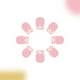 thumbnail image 5 of Uñas postizas, cortas, brillantes, primavera y verano, con diseño de flores y purpurina, líneas irregulares y ligeras, 24 unidades, 5 of 5