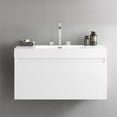 thumbnail image 3 of Fresca Mezzo White Modern Bathroom Cabinet with Integrated Sink, 3 of 3