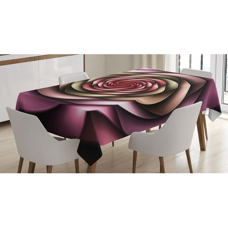

Spires Decor Tablecloth Rose Petals Curved Winds around Fixed Center Point at Increasing Digital Decor Rectangular Table Cover for Dining Room Kitchen 60 X 84 Inches Multi by Ambesonne