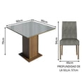 thumbnail image 3 of Juego de Comedor Mesa con Tablero de Vidrio 4 Sillas Marrón/Gris/Silver Anne Madesa, 3 of 8