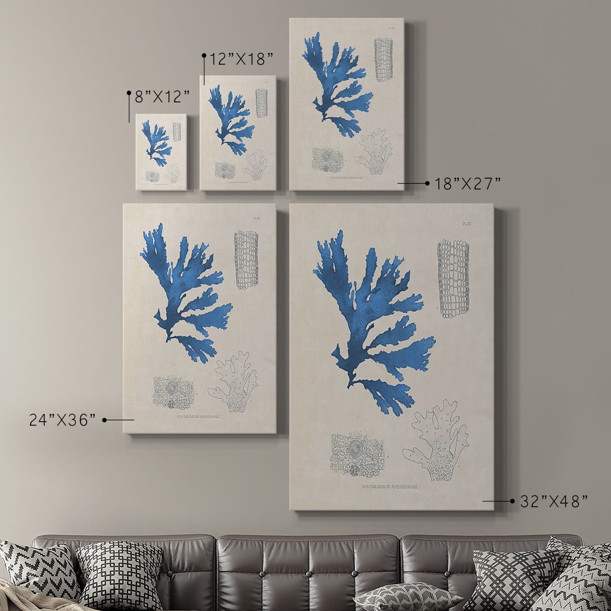 Blue Marine Algae VIII Premium Gallery Wrapped Canvas - Ready to Hang