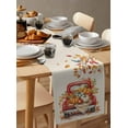 thumbnail image 6 of Thanksgiving Truck Table Runner 72 Inches, Fall Pumpkins Autumn Leaves Vintage Bed Runner Dresser Scarves Tabletop for Indoor Outdoor Parties/Ceremony/Banquet, 13" x 72", 6 of 8
