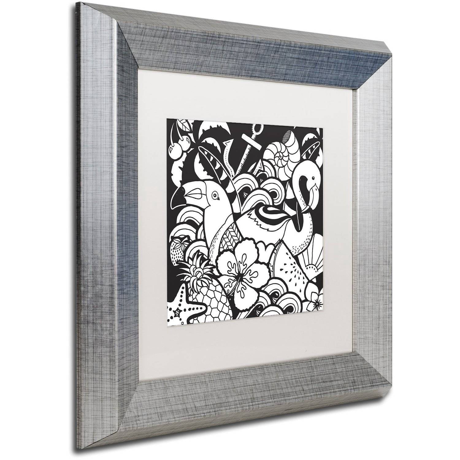 Trademark Fine Art "Island Fun" Canvas Art by Hello Angel, White Matte, Silver Frame