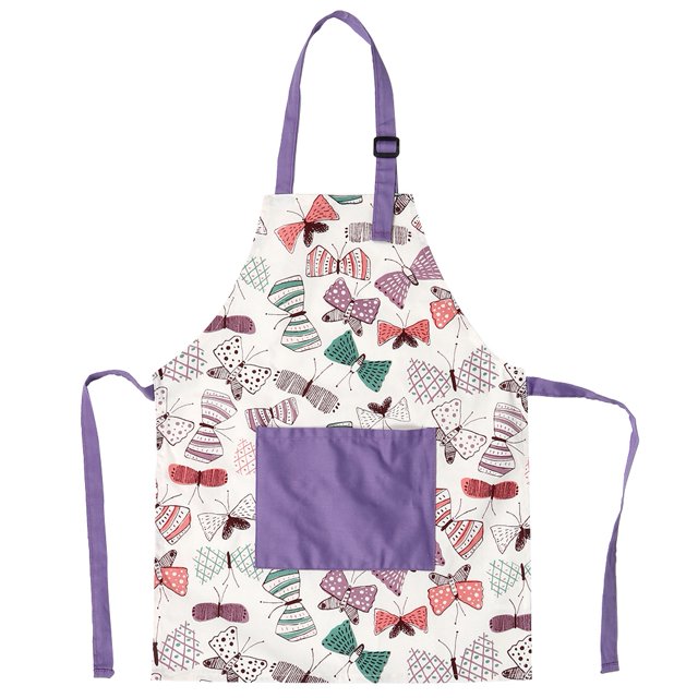 Delantal de algodón con bolsillos engrosados para niños, delantal de dibujo para barbacoa, cocina, horneado, para niños