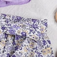 thumbnail image 5 of CAUYDY Toddler Girls Outfits Set Short Sleeve Print Tops + Shorts For 18-24 Months 2t 3t 4t 5t 6t Girls 2PCS Outfits Pajamas Children's Gift Summer Pjs Kids (Sizes 4-5 Years,H03-Purple), 5 of 8