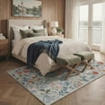 thumbnail image 2 of GENIMO 2'x3' Area Rug, Washable Non Slip Soft Floral Indoor Door Mat for Entryway Kitchen Laundry Room, Dusty Blue, 2 of 7