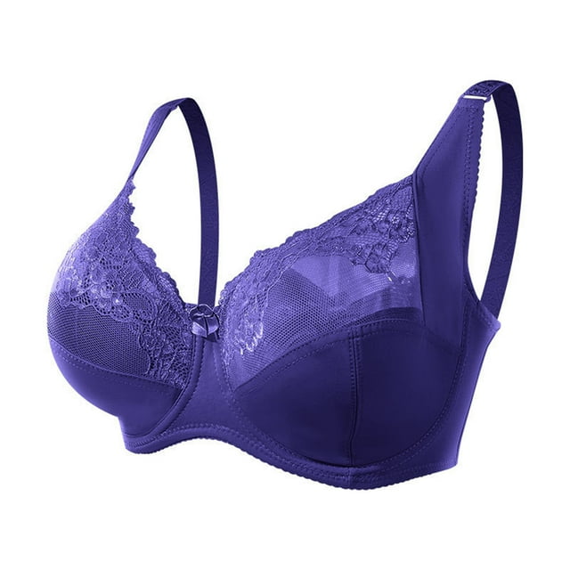 Women's Plus Size Full Coverage Underwire Bra, G Cup Support Adjustable Back Closure Breathable Lace Comfort for Large Bust