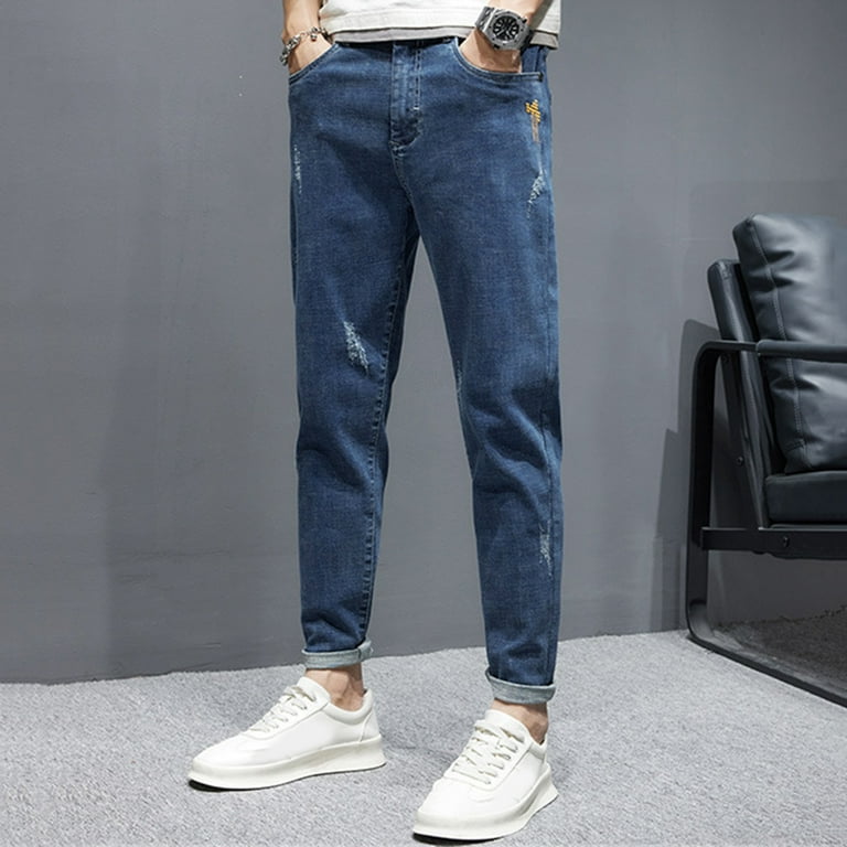 Akiihool Men Jeans Men's -Fit Skinny Stretch Jeans Pants (Dark Blue,28) 