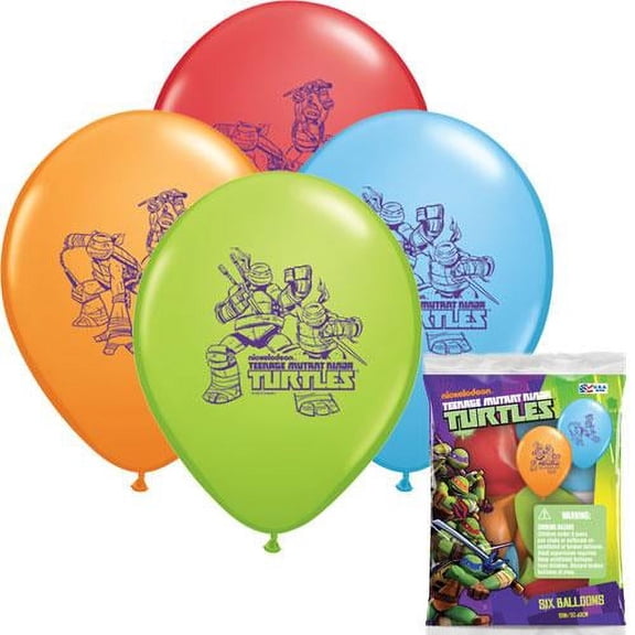 LOONBALLOON Ninja Balloons, 12″ TEENAGE MUTANT NINJA TURTLES (6 PK)