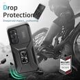 thumbnail image 3 of ELEHOLD for Samsung Galaxy A16 5G Case with Slide Cover Protector 360° Rotation Metal Ring Kickstand Impact-Resistant Shockproof Support Magnetic Car Mount Rugged Case ,Black, 3 of 8