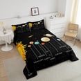 thumbnail image 3 of Space Theme Comforter Set Queen Universe Themed Bedding Set, Solar System Bedding Comforter Sets Outer Space Galaxy Starry Sky Duvet Insert, Space Planet Print Quilt With 2 Pillowcases, 3 of 5
