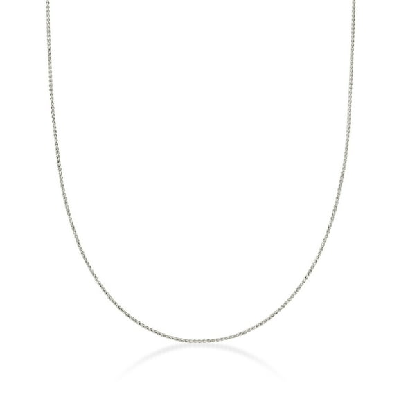 Ross-Simons 0.6mm 14kt White Gold Wheat-Chain Necklace, Women's, Adult