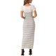 thumbnail image 3 of Vestido maxi de punto acanalado con cuello en U y mangas cortas a rayas para mujer INSPIRE CHIC XL blanco, 3 of 6