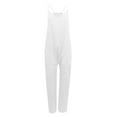 thumbnail image 6 of MSJUHEG Jumpsuits For Women One Piece Jumpsuits For Women Jumpsuit Spaghetti Straps Wide Leg Romper V Neck Spaghetti Straps Romper Sleeveless Long Jumpsuit Womens Jumpsuit White S, 6 of 7