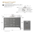 thumbnail image 2 of Vanity Art 48" Double Door Bathroom Vanity with Sink, Freestanding Storage Cabinet with Engineered Marble Top, Flip Down Tray, Drawer, and Shelf, 2 of 8