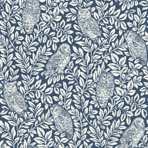 Chesapeake Parliament Navy Owl Prepasted Non Woven Blend Wallpaper, 20.5-in by 33-ft, 56.4 sq. ft.