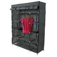 thumbnail image 3 of Resenkos 5-Layer 12-Cube Portable Closet Wardrobe, Non-woven Fabric Storage Cabinet Organizer Shelves - Gray, 3 of 7