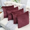 thumbnail image 2 of Home Soft Things Faux Fur Throw Pillow Cover 4 Piece Set-Tawny Port - 20" x 20", 2 of 9