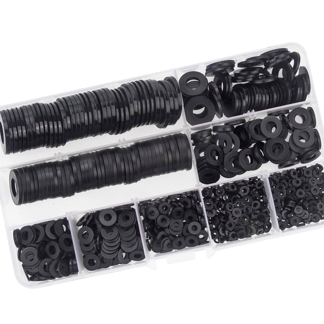 Juego De Arandelas Planas M2/2.5/3/4/5/6/8 De 500 Uds., Juego Surtido De Juntas Planas Aisladas De Nailon Para Electrodomésticos, Coches Y Barcos (Negro) Eigraketly TO002280-00