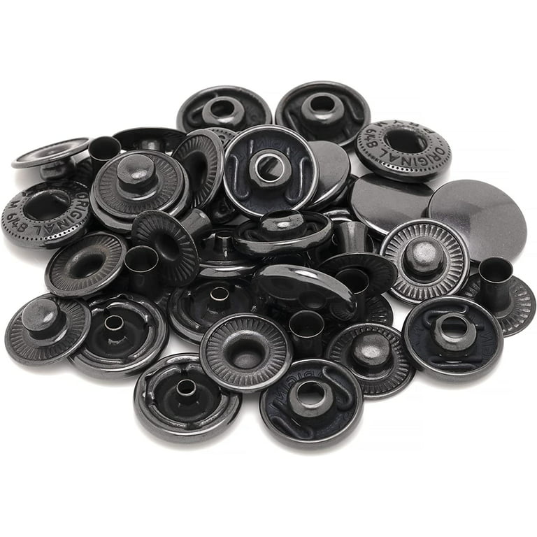 50pcs Sew-On Snap Buttons Alloy Snap Fasteners Clothes Press Studs Buttons, Size: 1.5x1.5x0.20cm