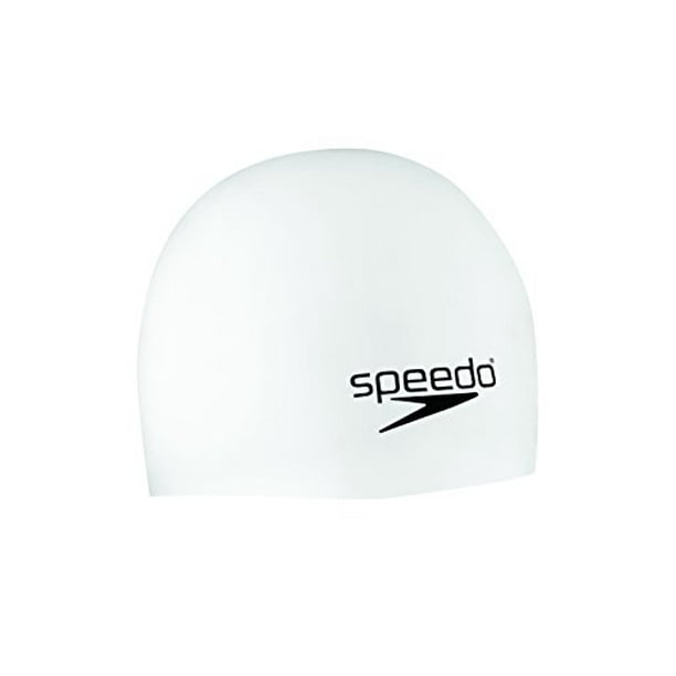 Speedo Elastomeric Silicone Solid Swim Cap, White, One Size Walmart