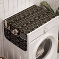 thumbnail image 1 of Geometric Washing Machine Organizer, Layout of Modern Shapes and Streaks Abstract Details Retro Touches, Anti-slip Fabric Top Cover for Washer and Dryer, Dark Brown and Eggshell, by Ambesonne, 1 of 1