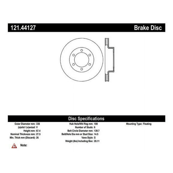 Disc Brake Rotor Fits select: 2003-2009 TOYOTA 4RUNNER, 2003-2009 LEXUS GX