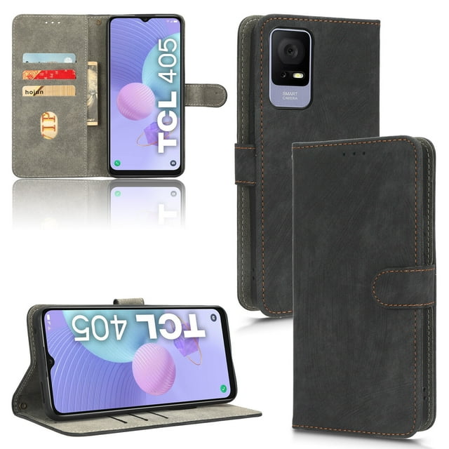Étui pour TCL 406, Couverture à Rabat à Blocage RFID, Portefeuille Magnétique Compatible avec Étui TCL 406