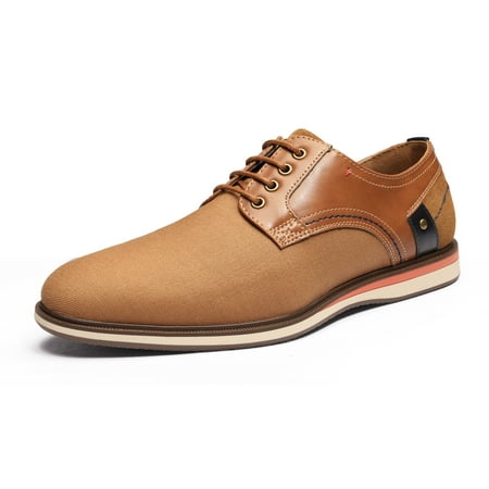 Bruno Marc Mens Leather Lined Casual Shoes Lace Up Formal Dress Oxford Shoes LG19012M TAN Size 9.5