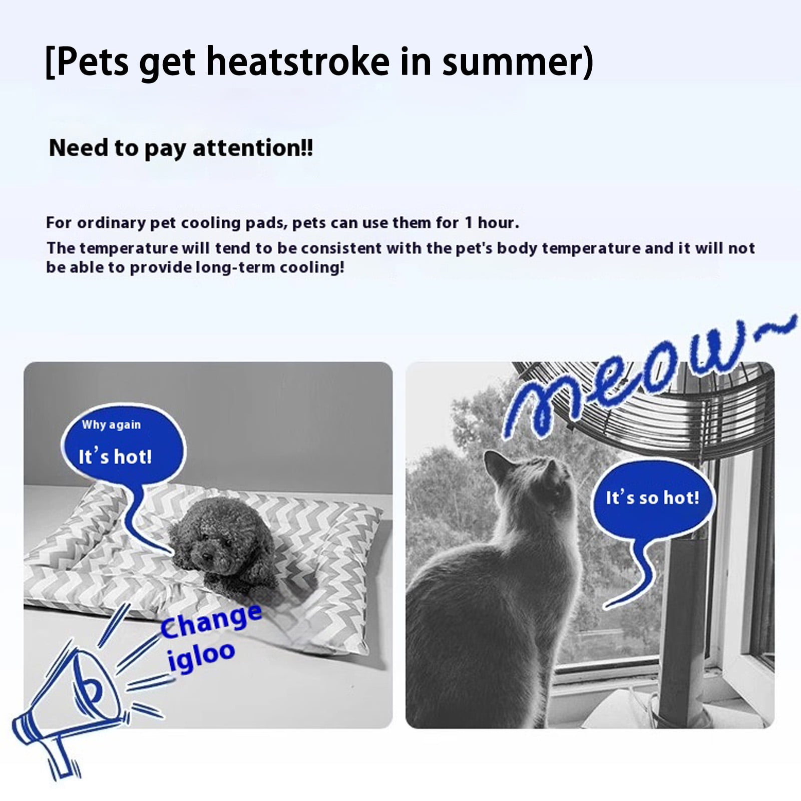 Foldable Summers Cooling Cats House with 9 Reusable Ice Packs Insulated Air Conditioned Cats Dog Houses Outdoor indoor