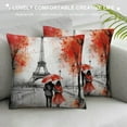 thumbnail image 3 of COMIO  Outdoor Pillow Covers Eiffel Tower, Paris Couple Maple Eiffel Tower Home Decorative Throw Pillow Case Cushion Cover for Men/Woman/Girls/Boys/Bed/Sofa/Office/Car,  Pillow Covers, 3 of 5