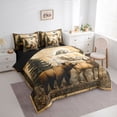 thumbnail image 3 of Manfei Cute Bear Deer 7-Piece Twin Bedding Sets,Jungle Wildlife Deer Bedding Comforter Set,Country Farmhouse Sheet Sets For Girls Boys,Luxury Bedroom Decor Reversible, 3 of 8