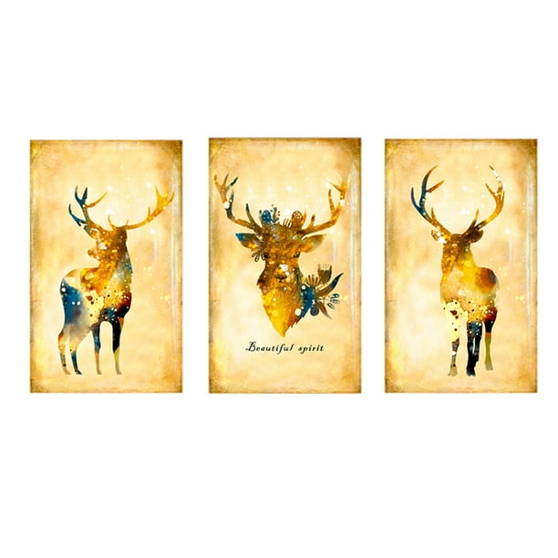 3 paneles de decoración de pared con animales bonitos para impresiones artísticas, pinturas en lienzo para dormitorio infantil. F